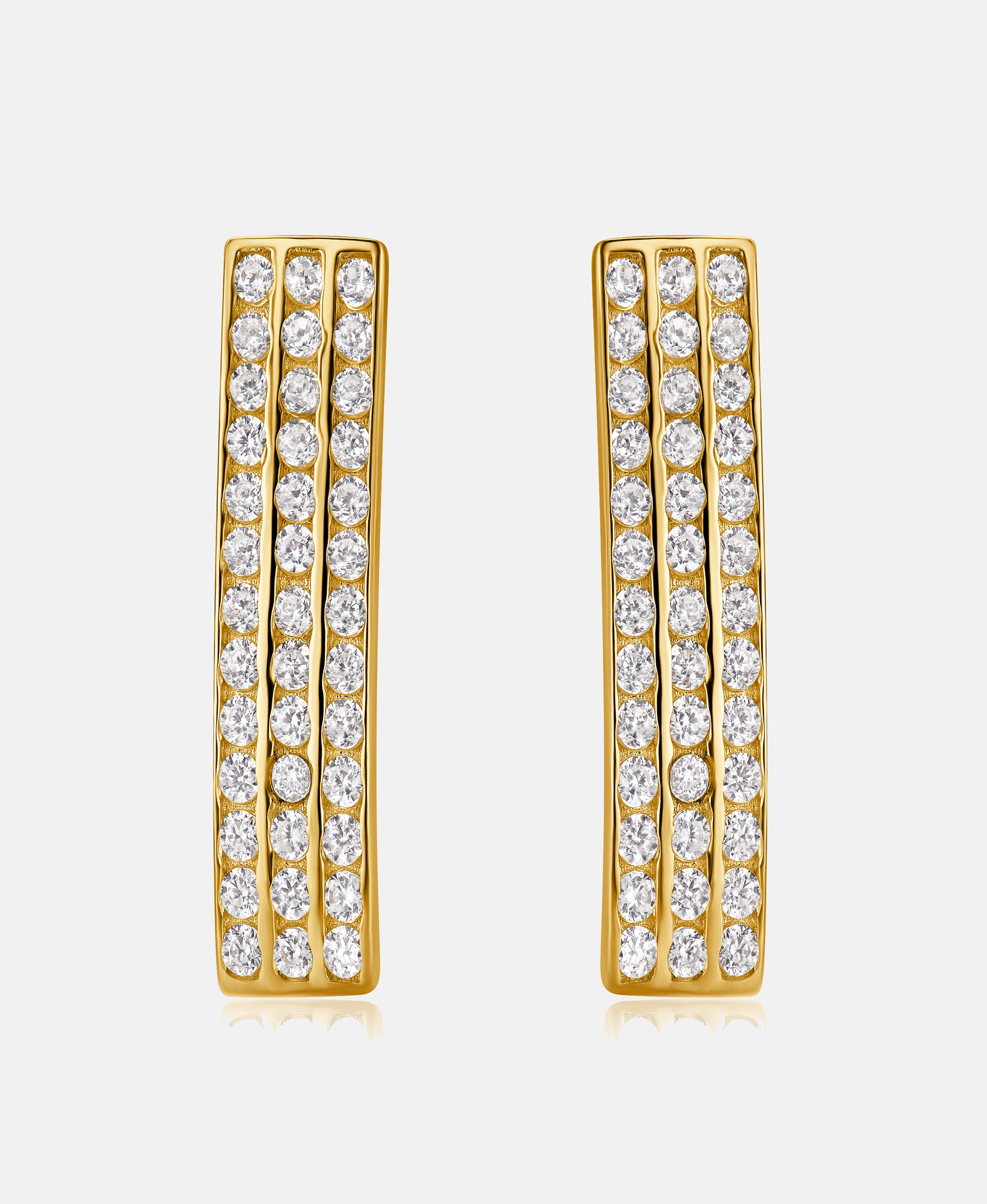 Hoop earrings in 585 (14K) Yellow Gold with Cubic Zirconia