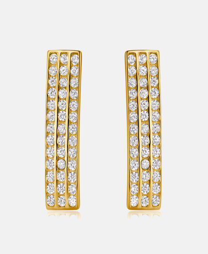 Hoop earrings in 585 (14K) Yellow Gold with Cubic Zirconia