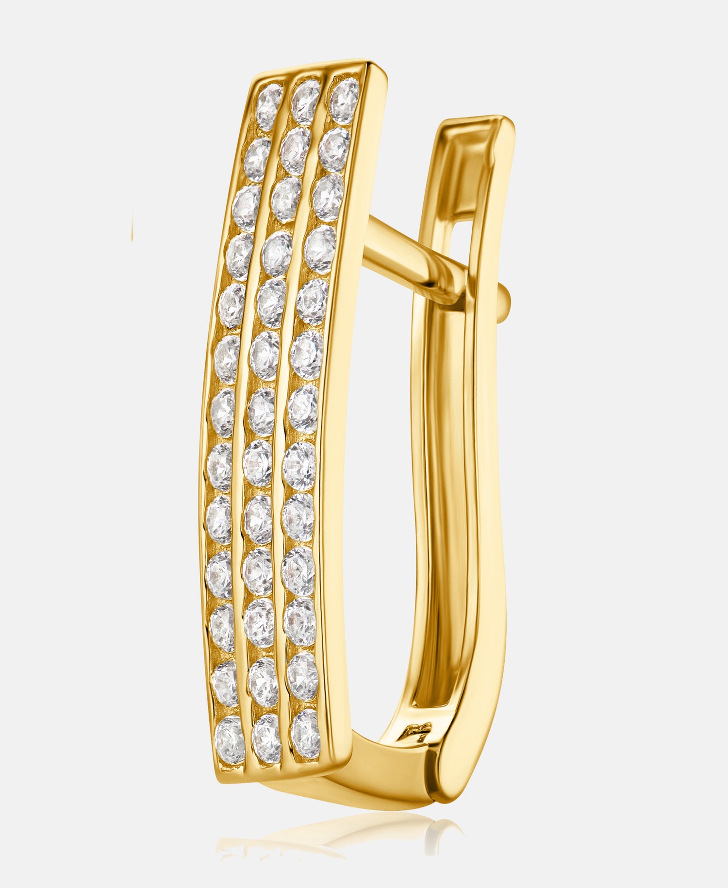 Hoop earrings in 585 (14K) Yellow Gold with Cubic Zirconia