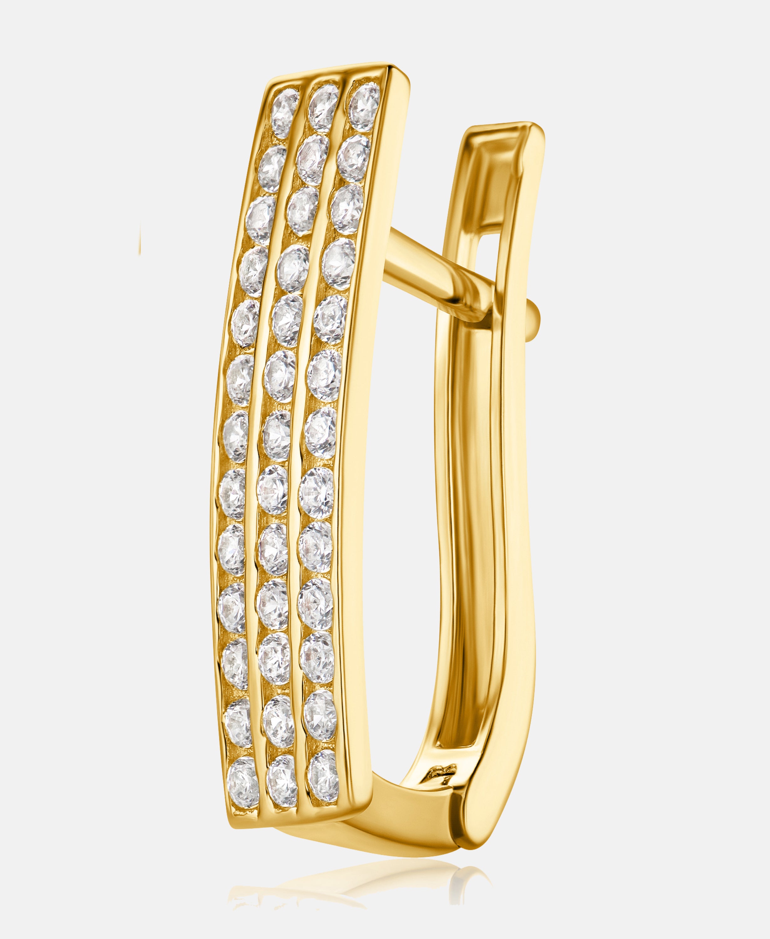 Hoop earrings in 585 (14K) Yellow Gold with Cubic Zirconia