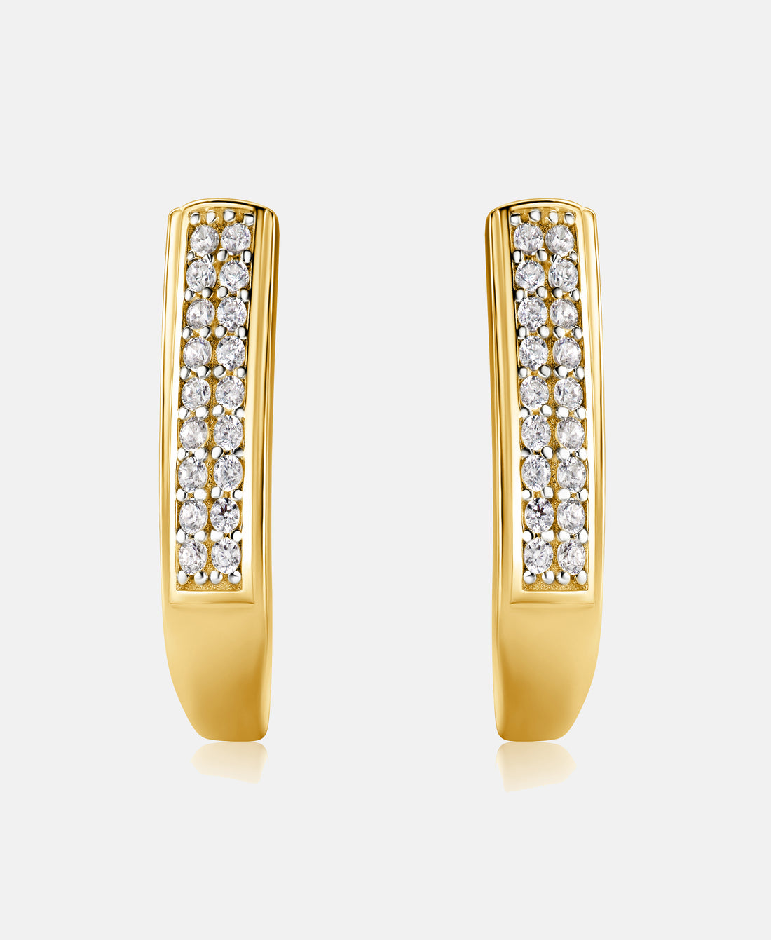 Hoop earrings in 585 (14K) Yellow Gold with Cubic Zirconia