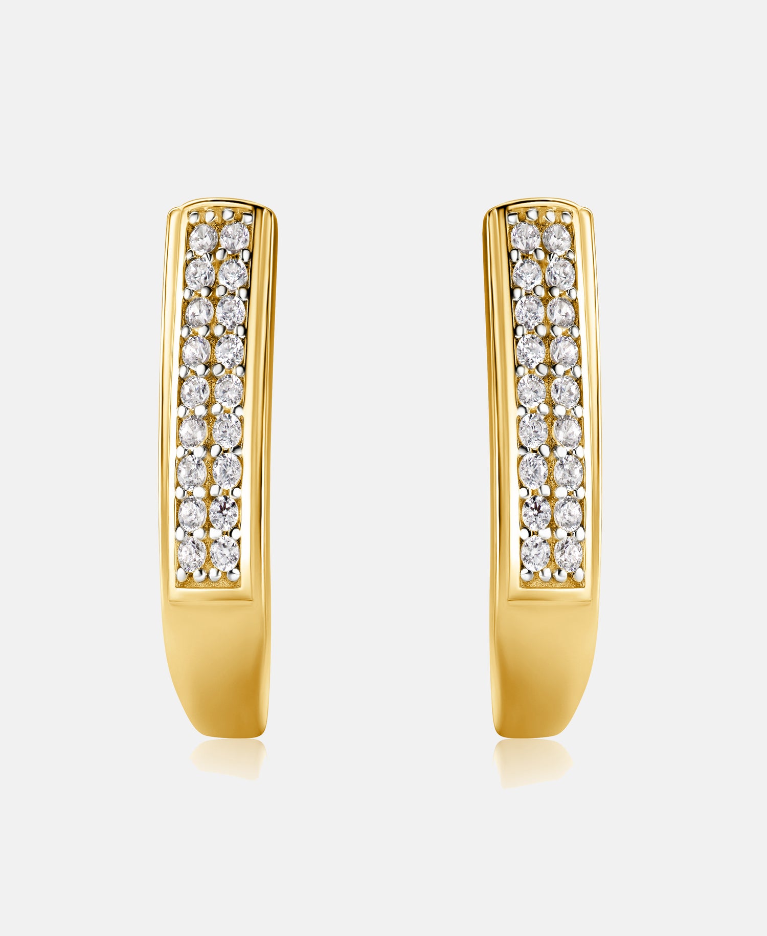 Hoop earrings in 585 (14K) Yellow Gold with Cubic Zirconia
