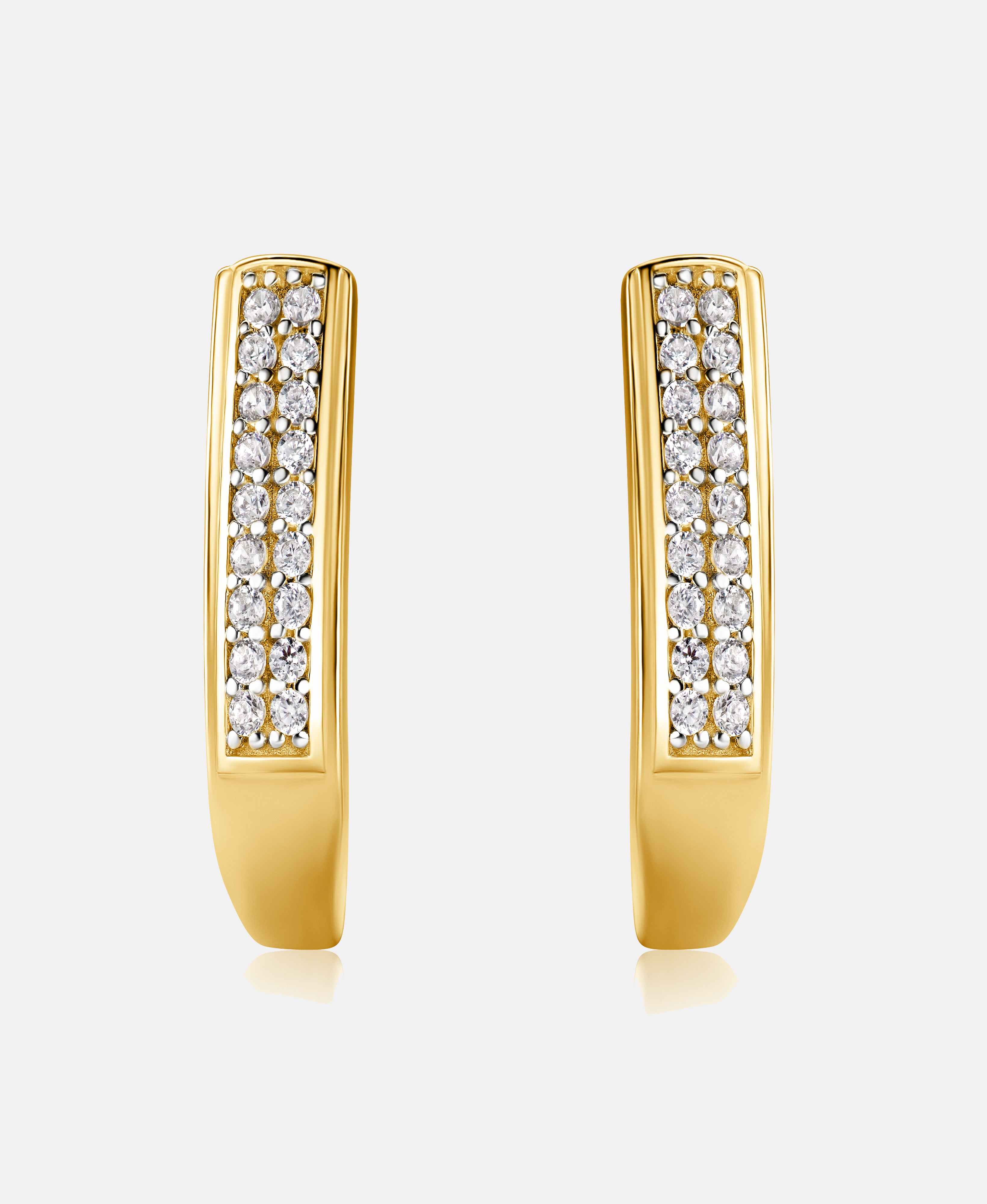 Hoop earrings in 585 (14K) Yellow Gold with Cubic Zirconia