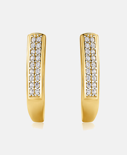 Hoop earrings in 585 (14K) Yellow Gold with Cubic Zirconia