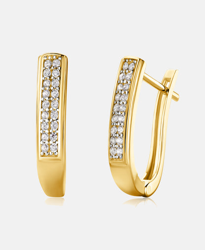 Hoop earrings in 585 (14K) Yellow Gold with Cubic Zirconia