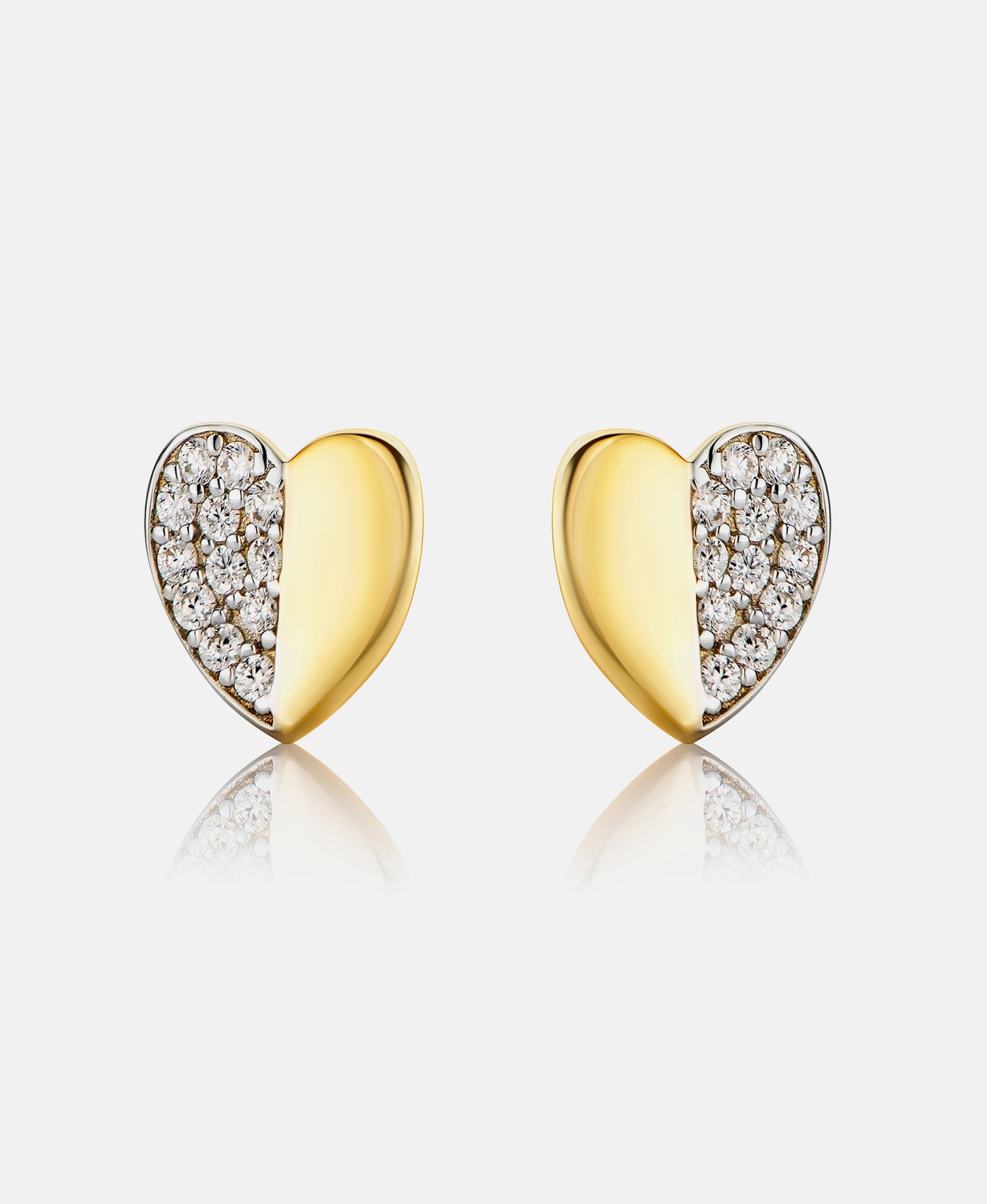 Stud earrings in 585 (14K) Yellow Gold with Cubic Zirconia