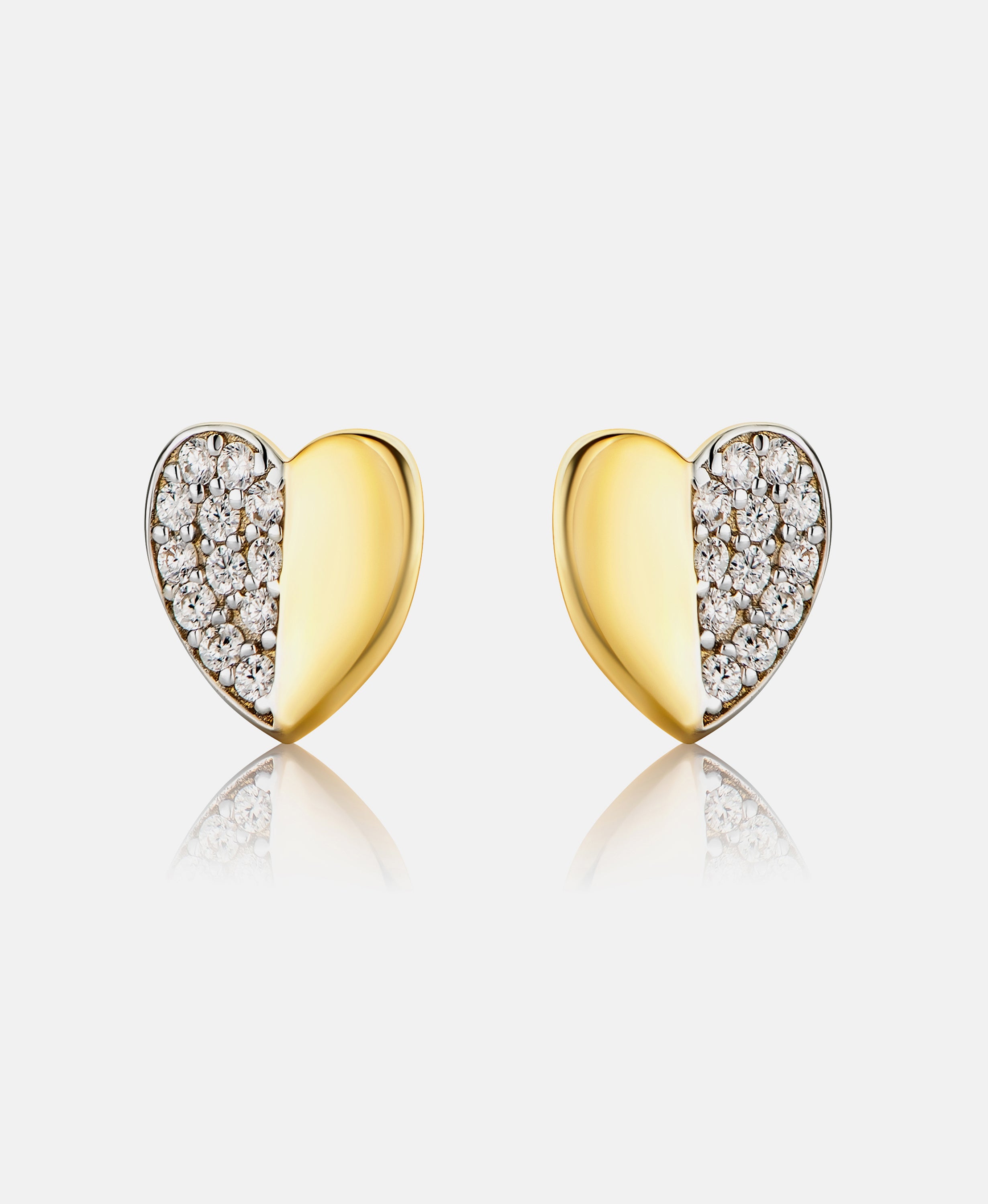 Stud earrings in 585 (14K) Yellow Gold with Cubic Zirconia