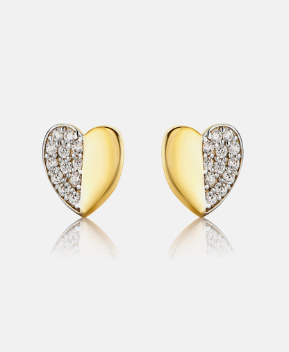 Stud earrings in 585 (14K) Yellow Gold with Cubic Zirconia