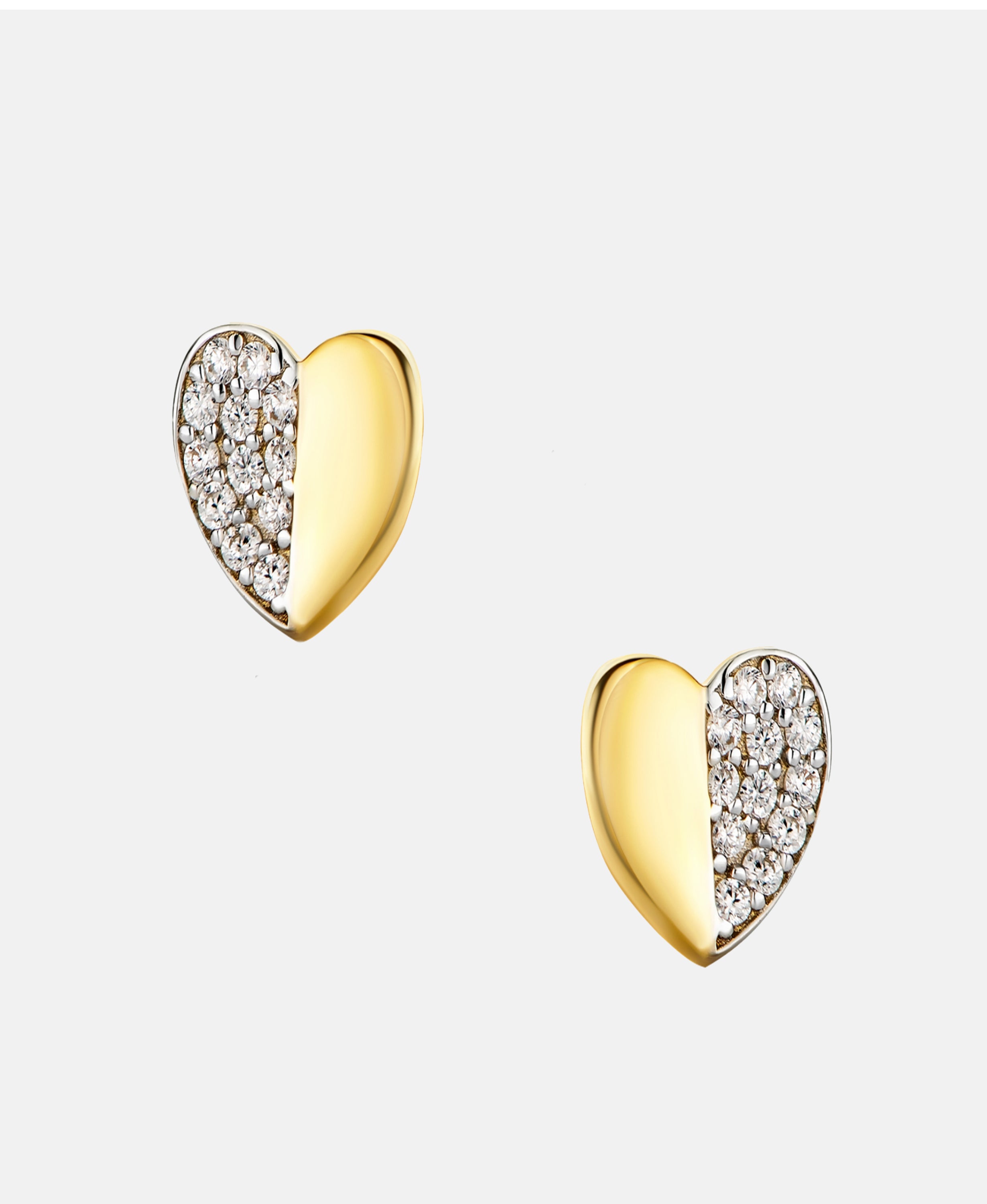 Stud earrings in 585 (14K) Yellow Gold with Cubic Zirconia