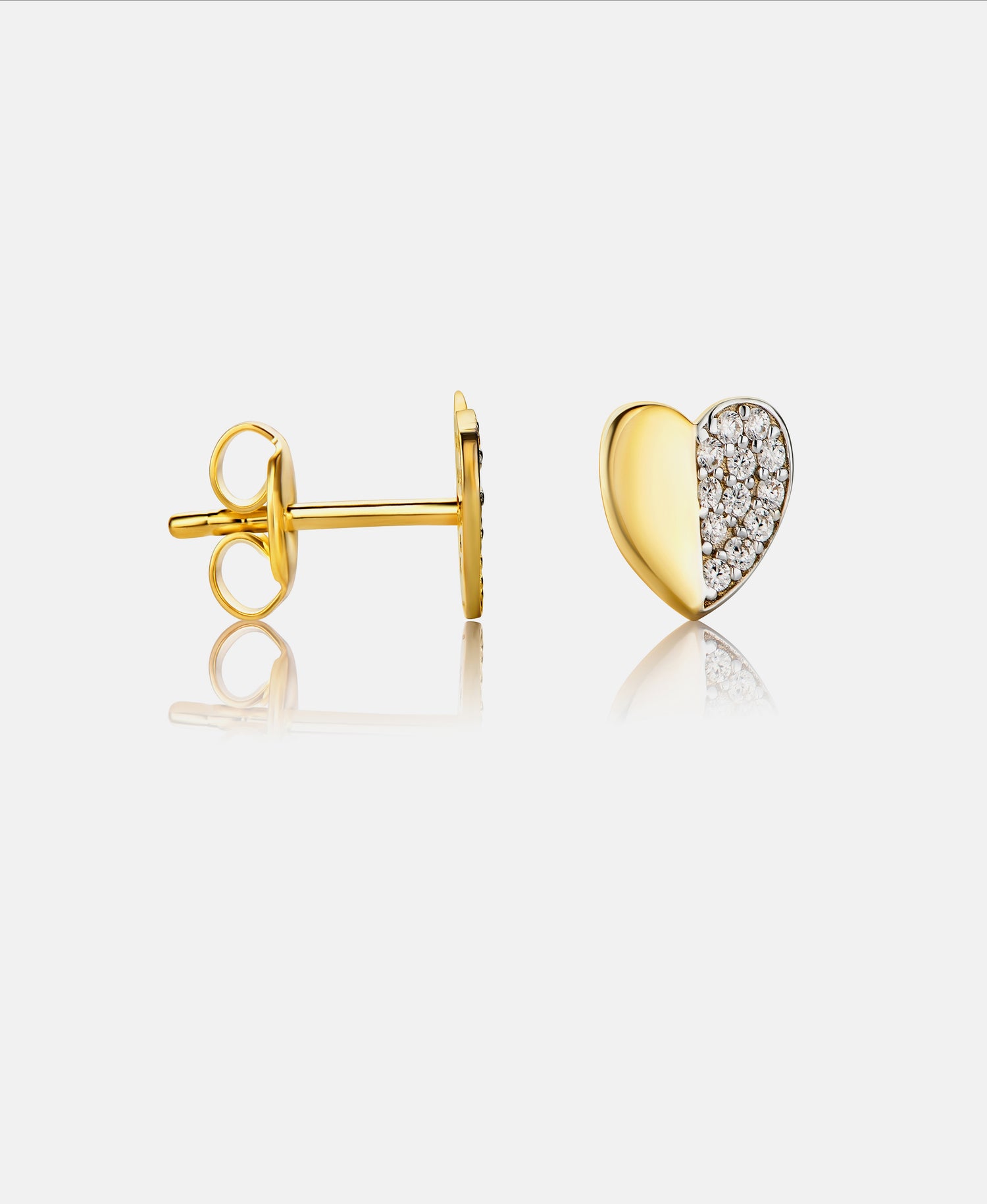 Stud earrings in 585 (14K) Yellow Gold with Cubic Zirconia