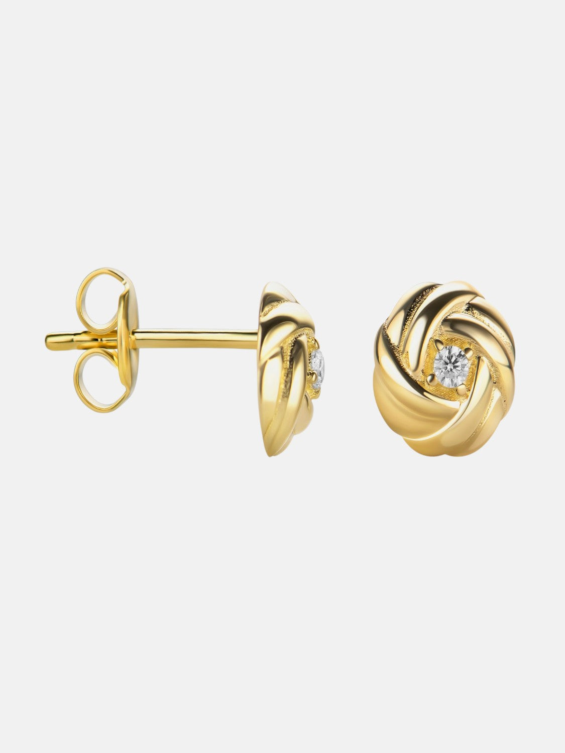 Stud earrings in 585 (14K) Yellow Gold with Cubic Zirconia