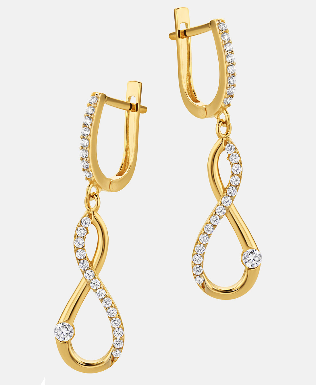 Earrings in 585 (14K) Yellow Gold with Cubic Zirconia