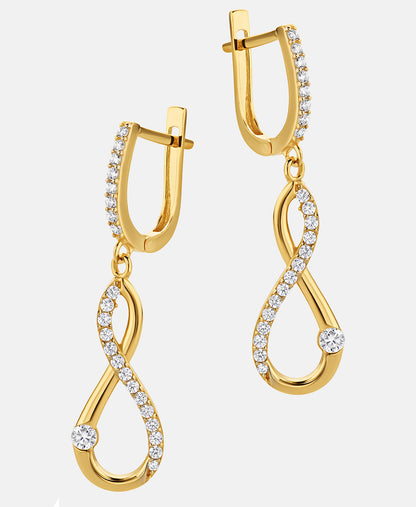 Earrings in 585 (14K) Yellow Gold with Cubic Zirconia