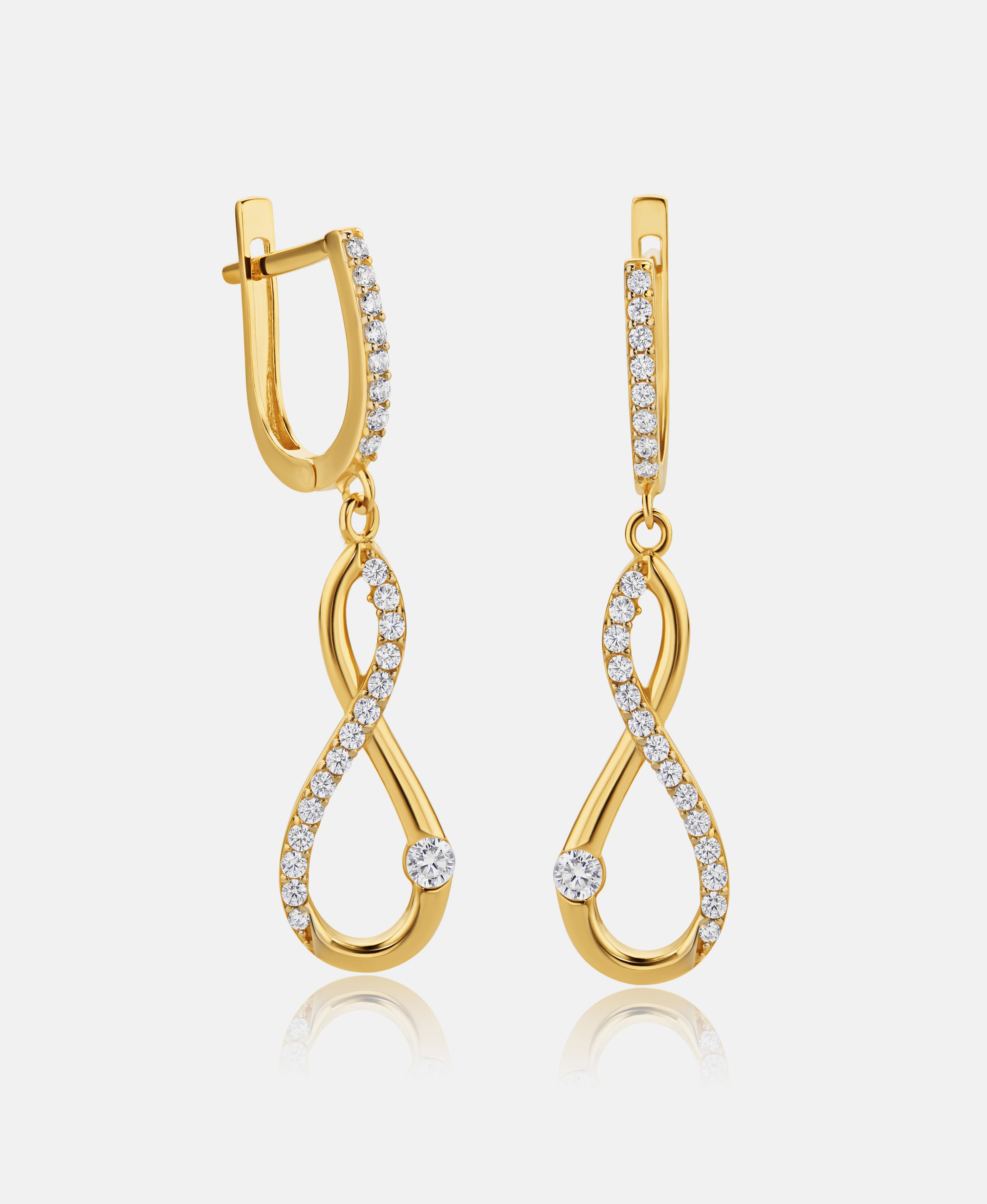 Earrings in 585 (14K) Yellow Gold with Cubic Zirconia