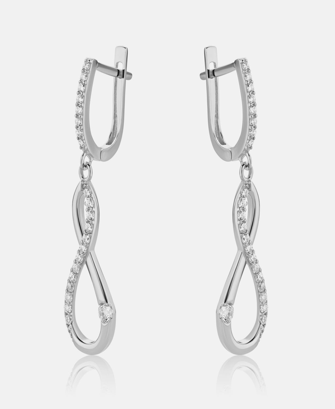 Earrings in 585 (14K) White Gold with Cubic Zirconia