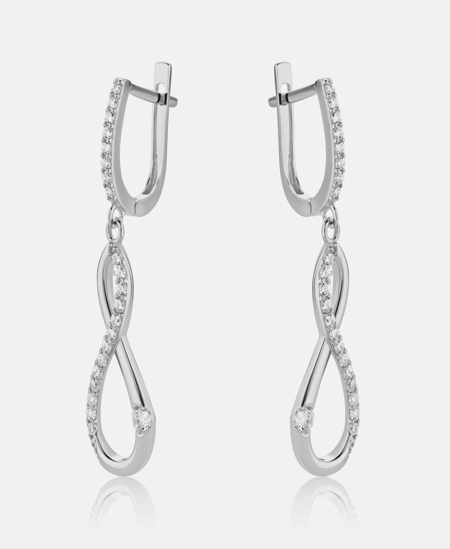 Earrings in 585 (14K) White Gold with Cubic Zirconia