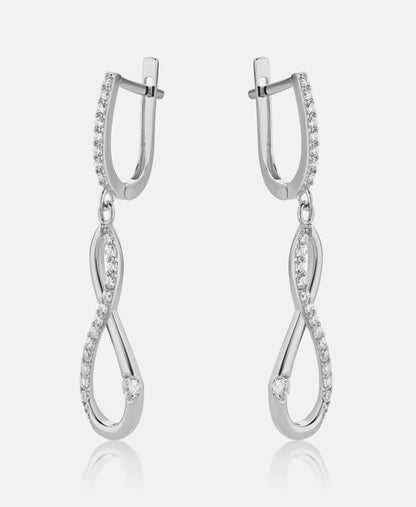 Earrings in 585 (14K) White Gold with Cubic Zirconia
