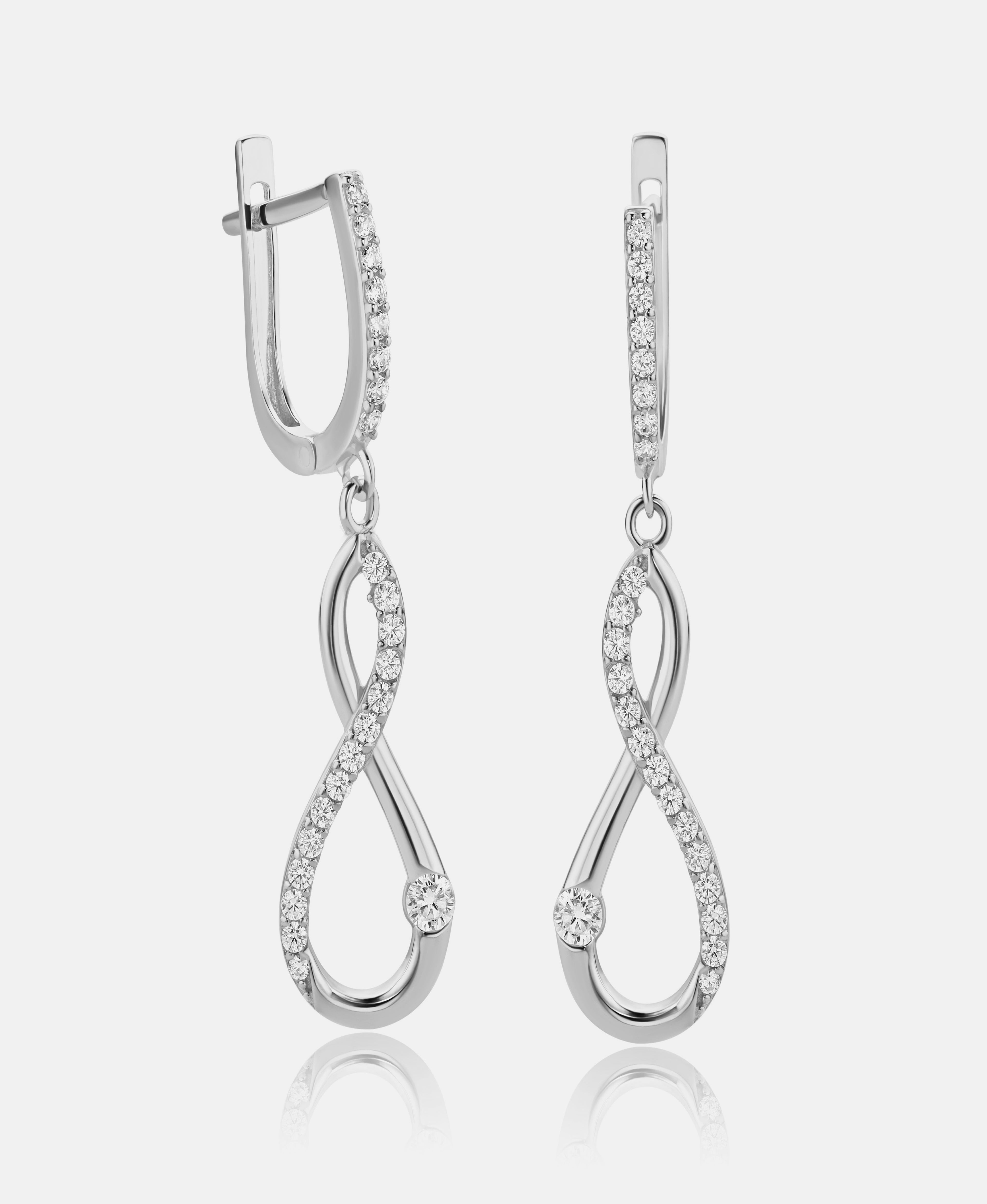Earrings in 585 (14K) White Gold with Cubic Zirconia