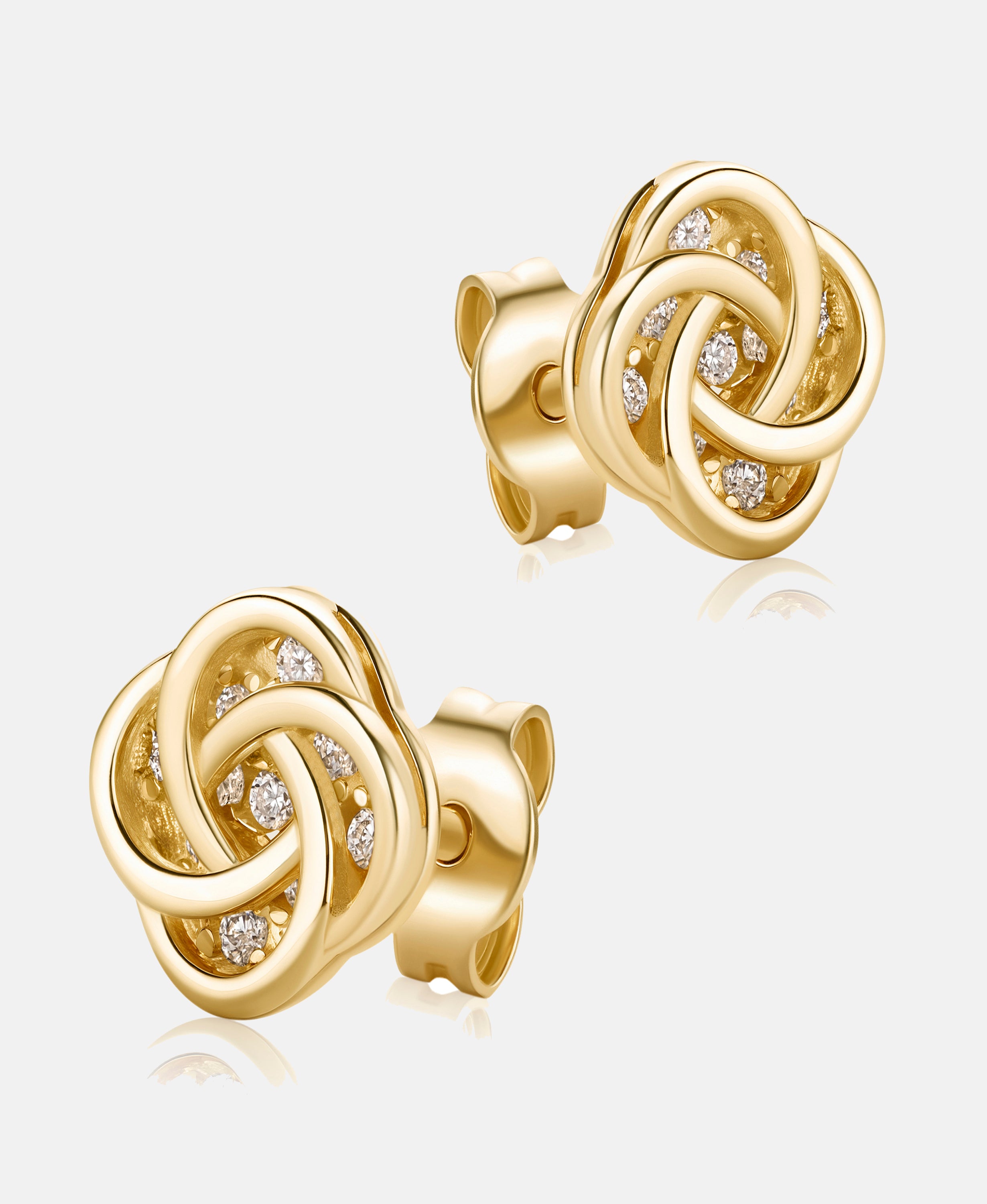 Stud earrings in 585 (14K) Yellow Gold with Cubic Zirconia