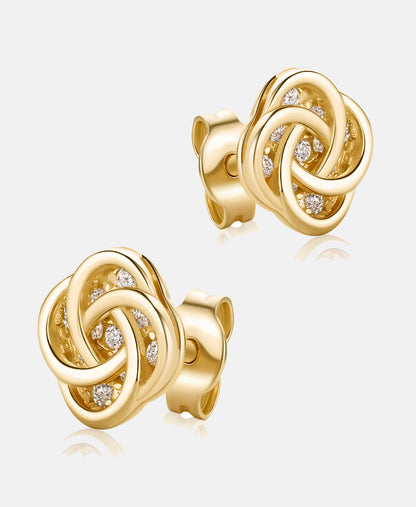 Stud earrings in 585 (14K) Yellow Gold with Cubic Zirconia