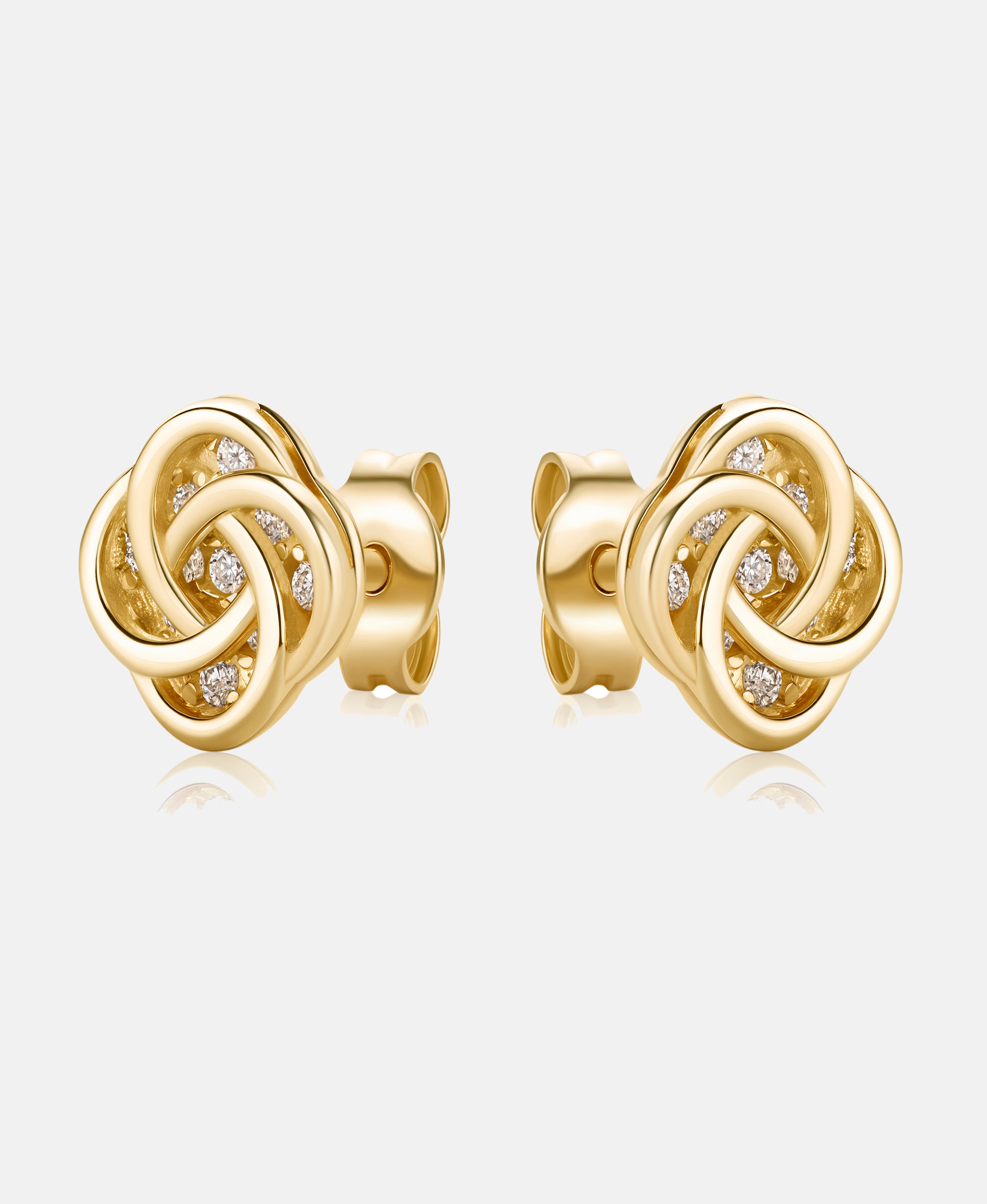 Stud earrings in 585 (14K) Yellow Gold with Cubic Zirconia