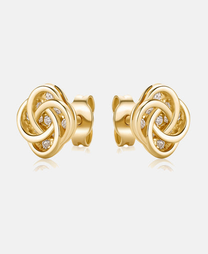 Stud earrings in 585 (14K) Yellow Gold with Cubic Zirconia