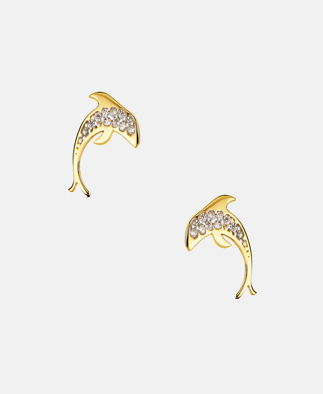 Stud earrings in 585 (14K) Yellow Gold with Cubic Zirconia