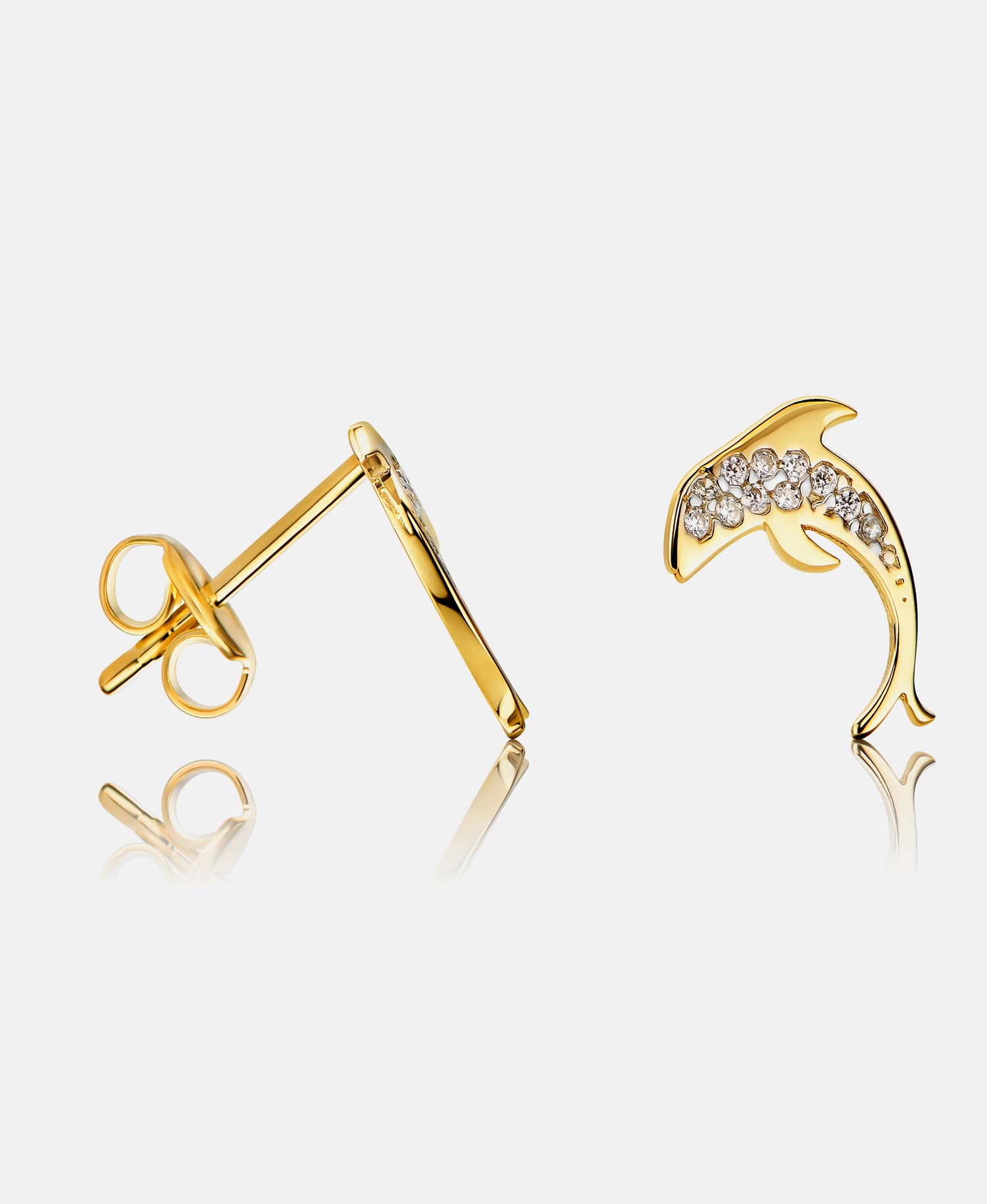 Stud earrings in 585 (14K) Yellow Gold with Cubic Zirconia