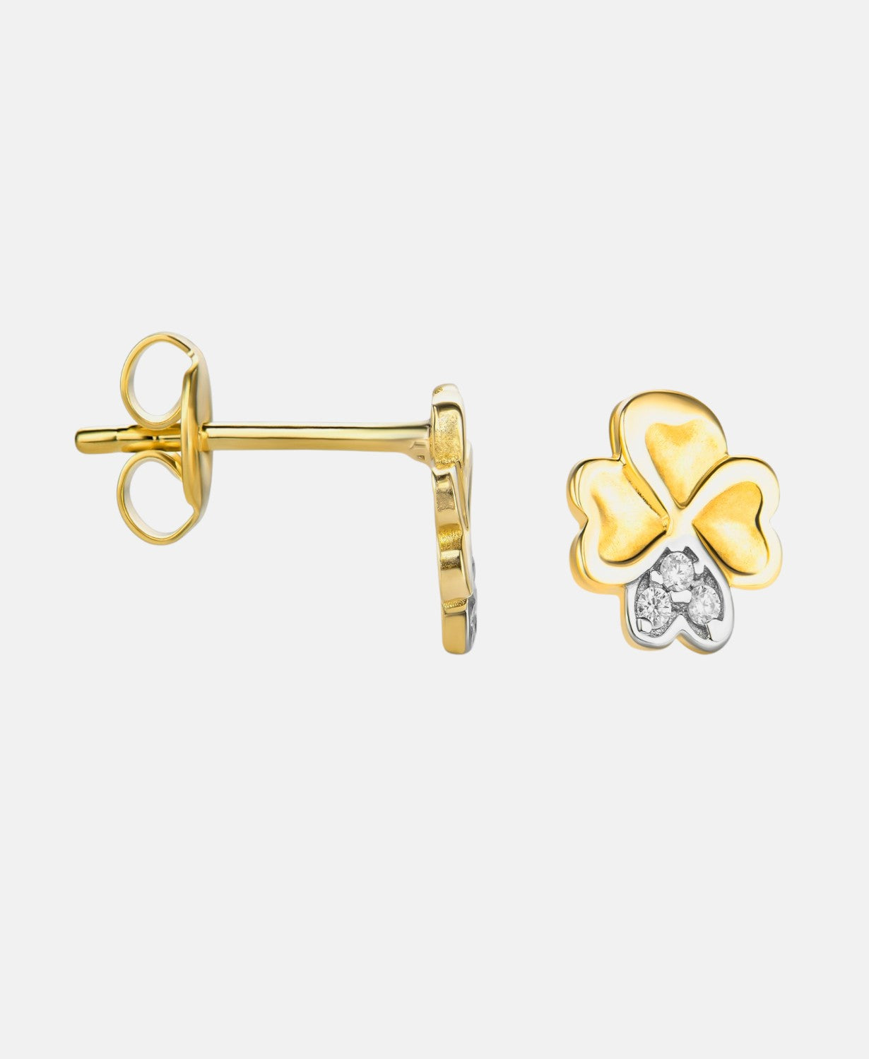 Stud earrings in 585 (14K) Yellow Gold with Cubic Zirconia
