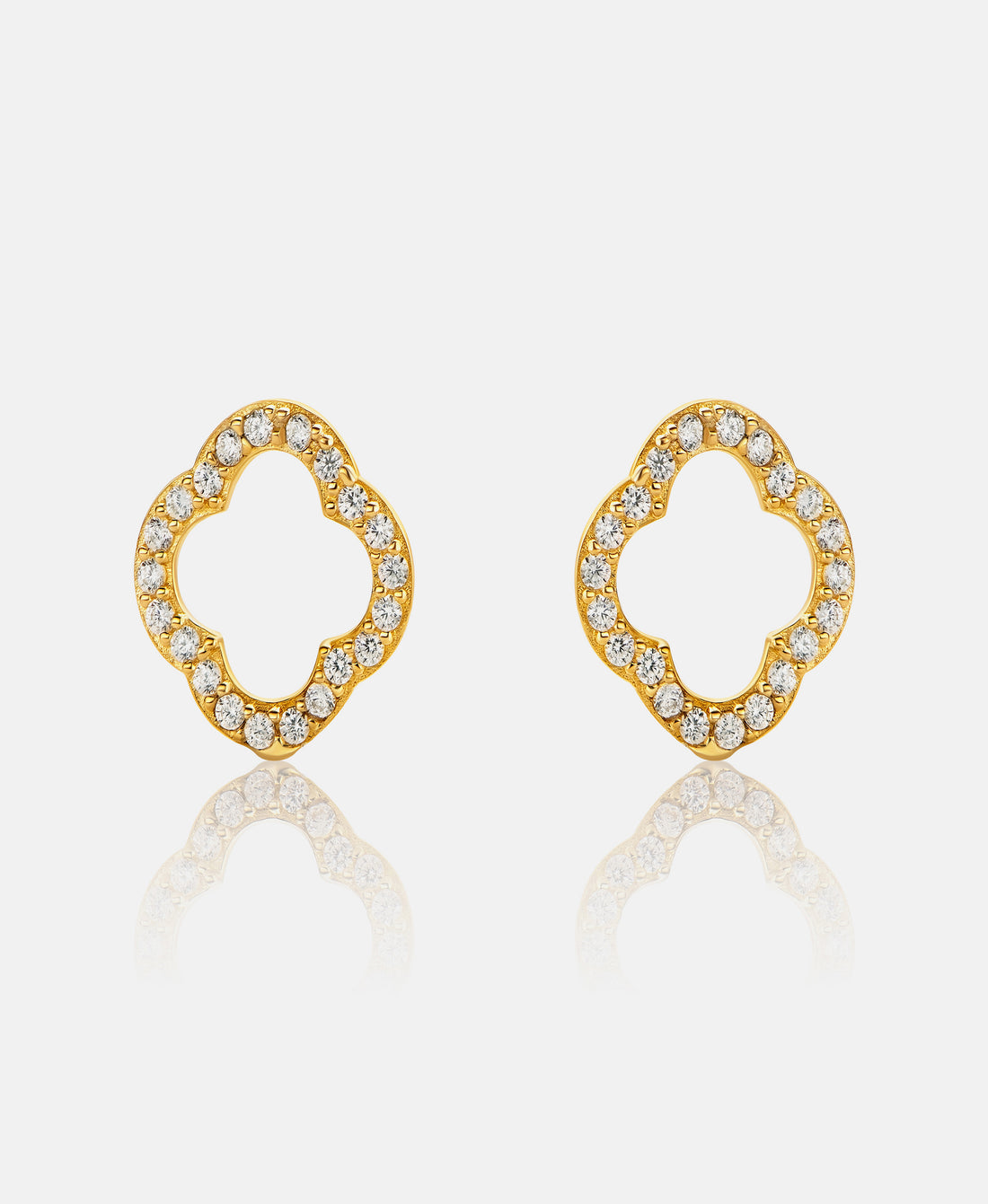Stud earrings in 585 (14K) Yellow Gold with Cubic Zirconia