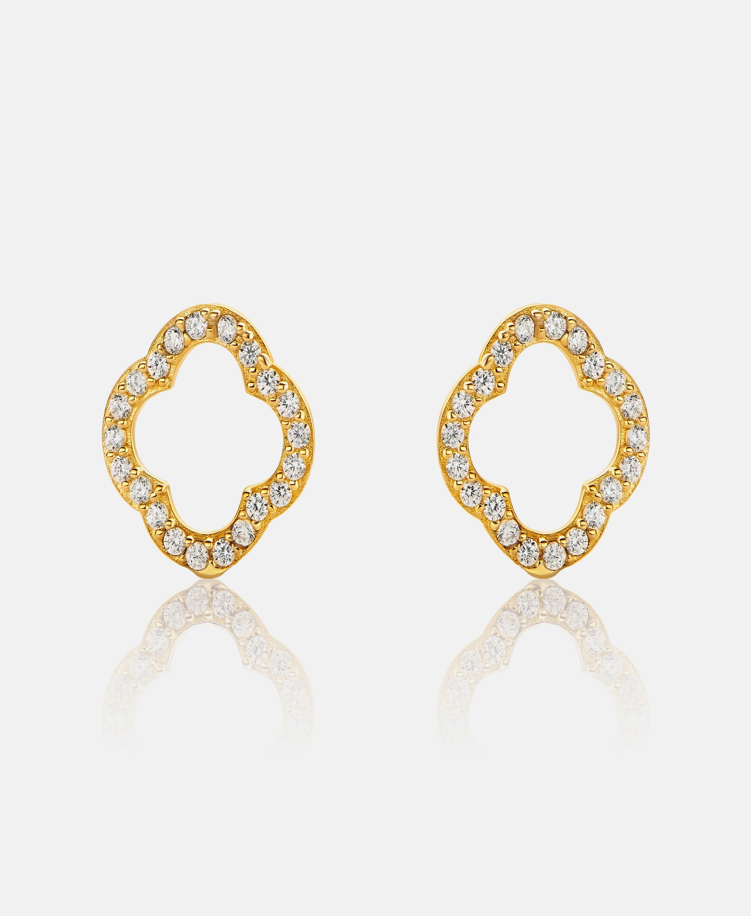 Stud earrings in 585 (14K) Yellow Gold with Cubic Zirconia