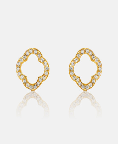 Stud earrings in 585 (14K) Yellow Gold with Cubic Zirconia