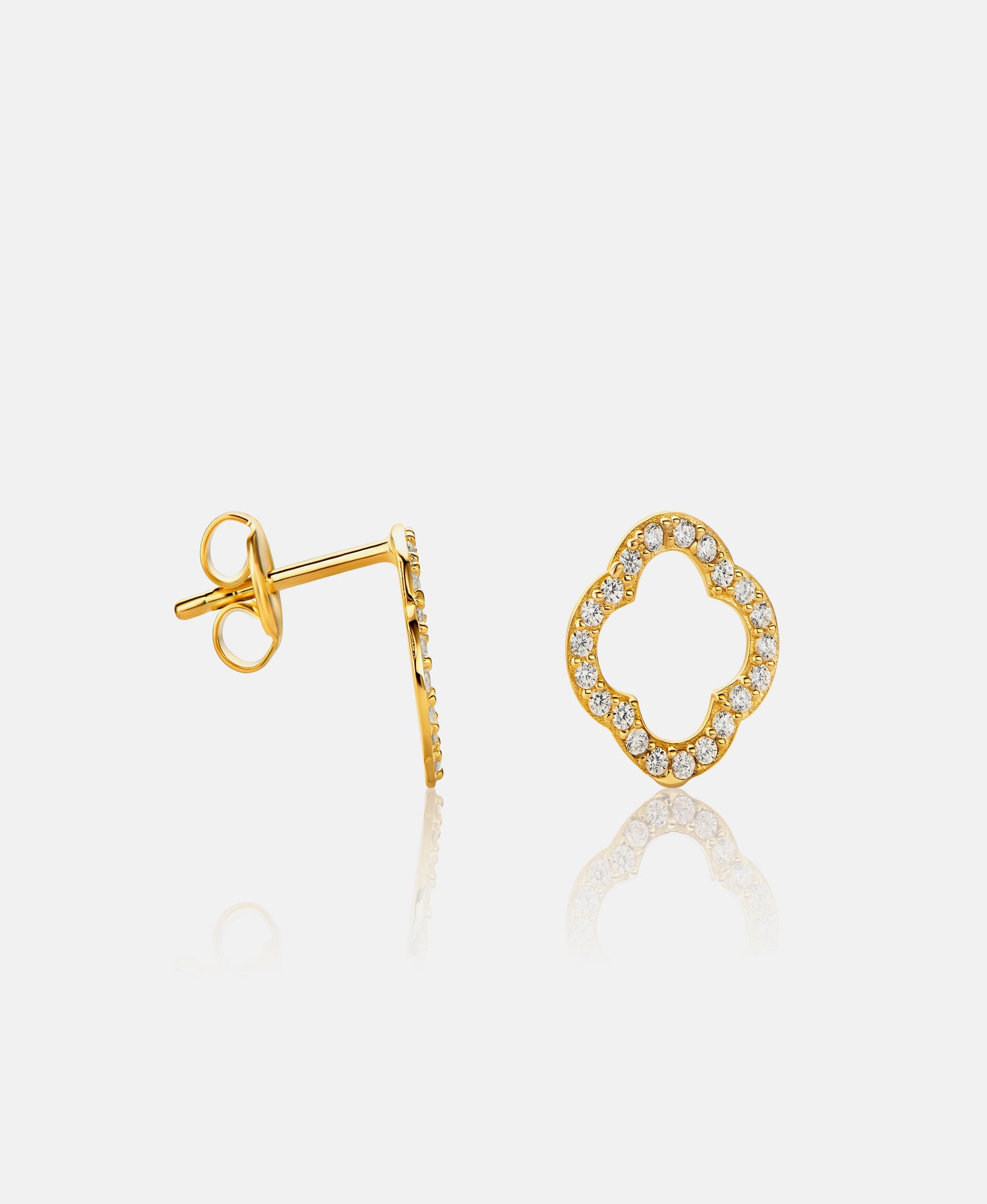 Stud earrings in 585 (14K) Yellow Gold with Cubic Zirconia