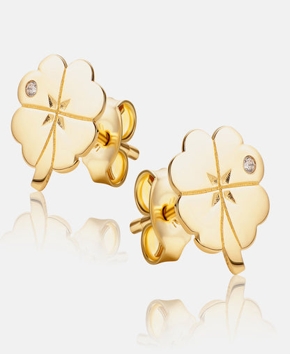 Stud earrings in 585 (14K) Yellow Gold with Cubic Zirconia