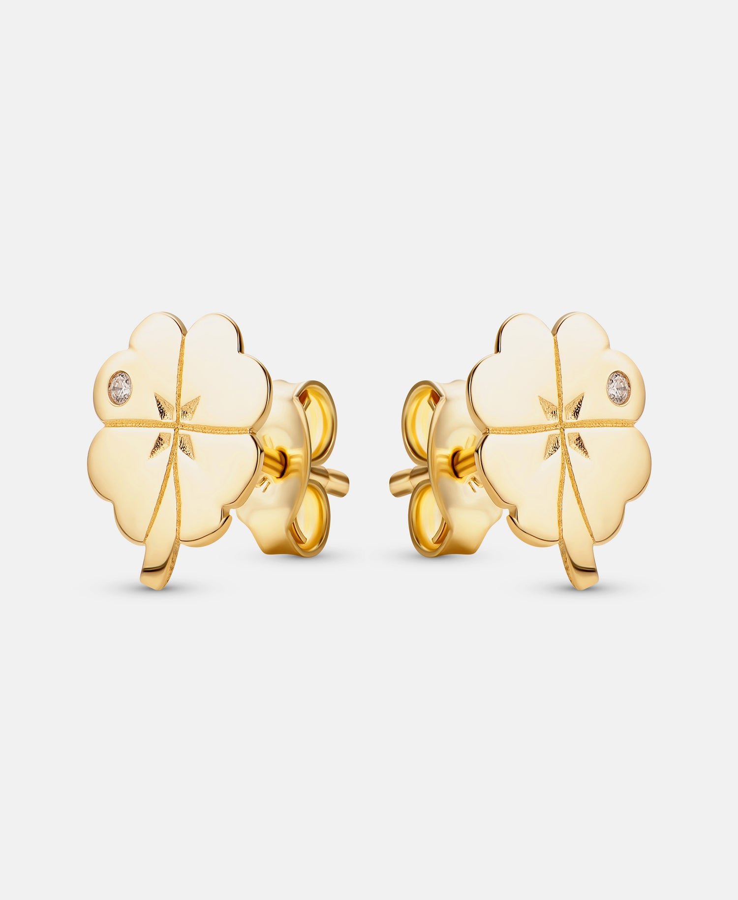 Stud earrings in 585 (14K) Yellow Gold with Cubic Zirconia