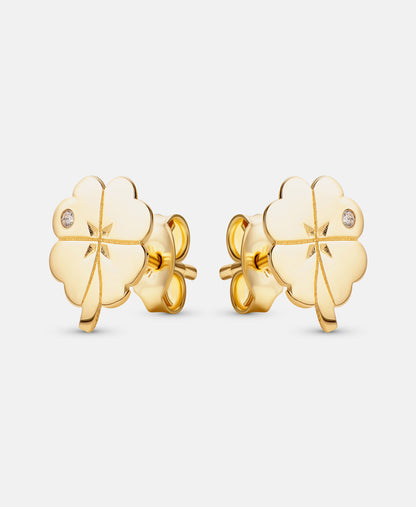 Stud earrings in 585 (14K) Yellow Gold with Cubic Zirconia