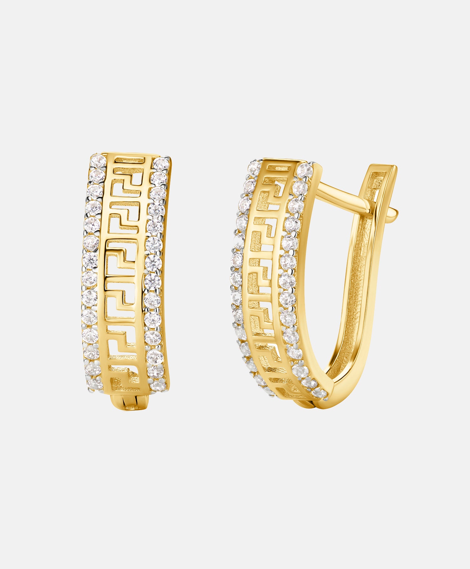Hoop earrings in 585 (14K) Yellow Gold with Cubic Zirconia