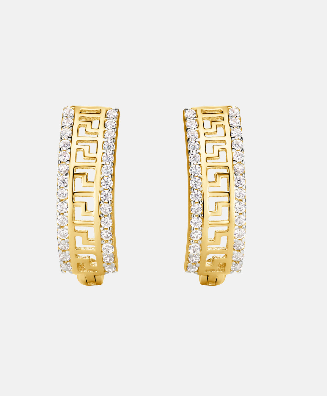 Hoop earrings in 585 (14K) Yellow Gold with Cubic Zirconia