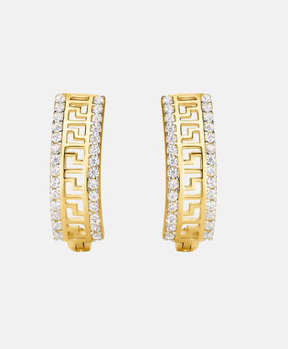 Hoop earrings in 585 (14K) Yellow Gold with Cubic Zirconia