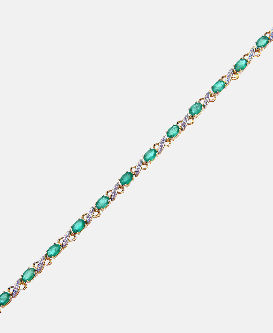 Armband aus 375 Gelbgold mit Diamant mit Smaragd