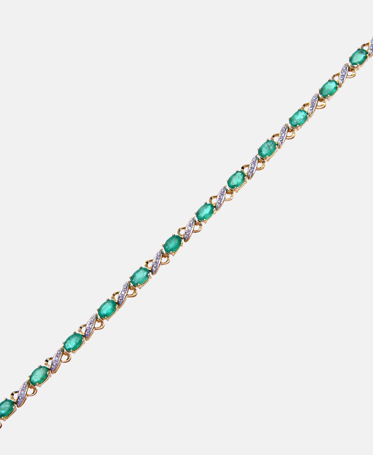 Armband aus 375 Gelbgold mit Diamant mit Smaragd