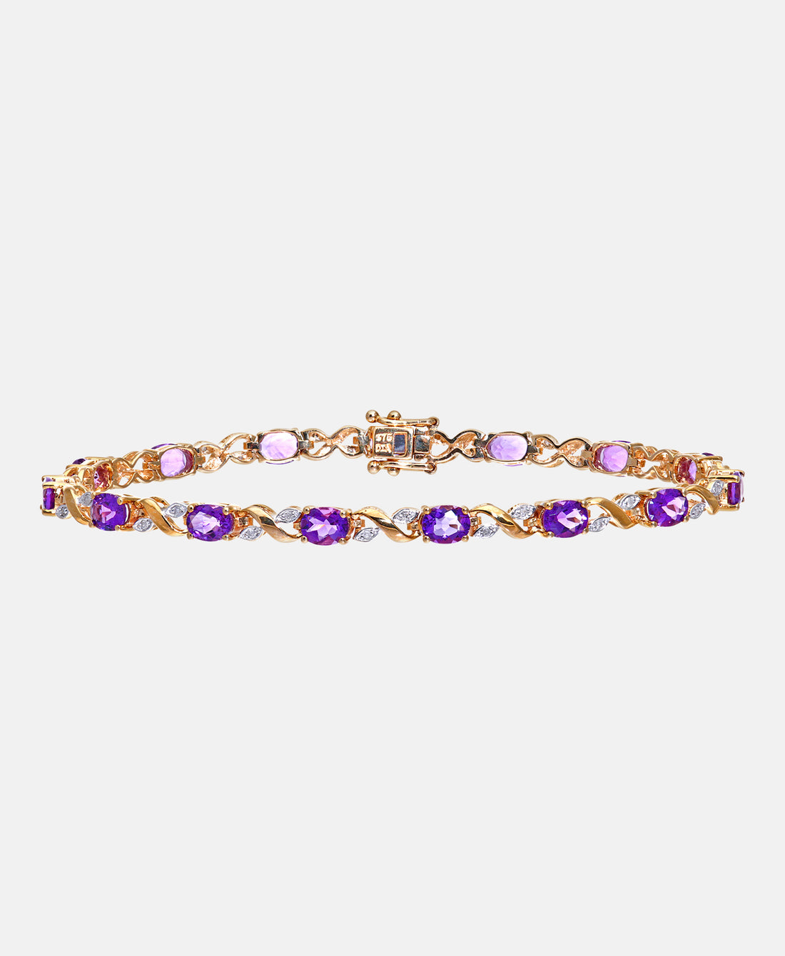 Armband aus 375 Gelbgold mit Diamant mit Amethyst