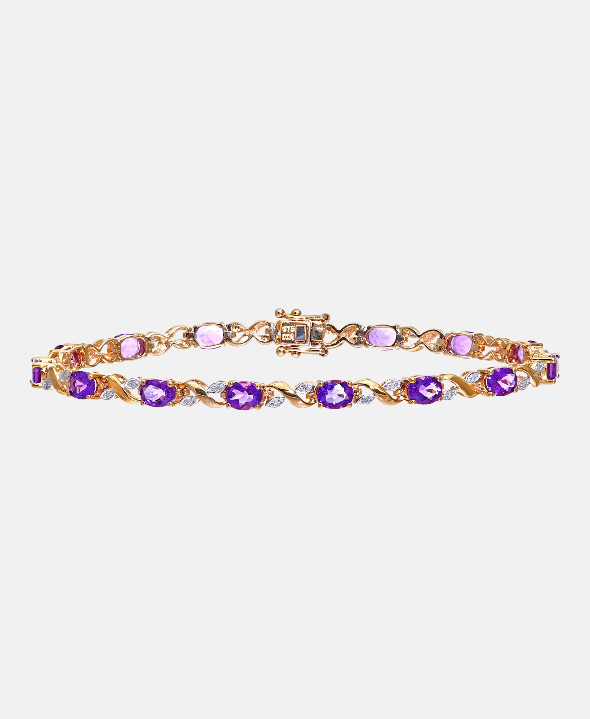 Armband aus 375 Gelbgold mit Diamant mit Amethyst