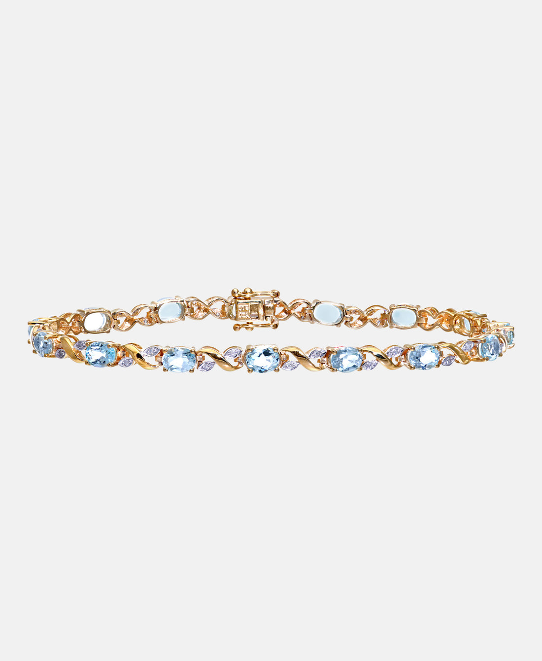 Armband aus 375 Gelbgold mit Diamant mit Topas