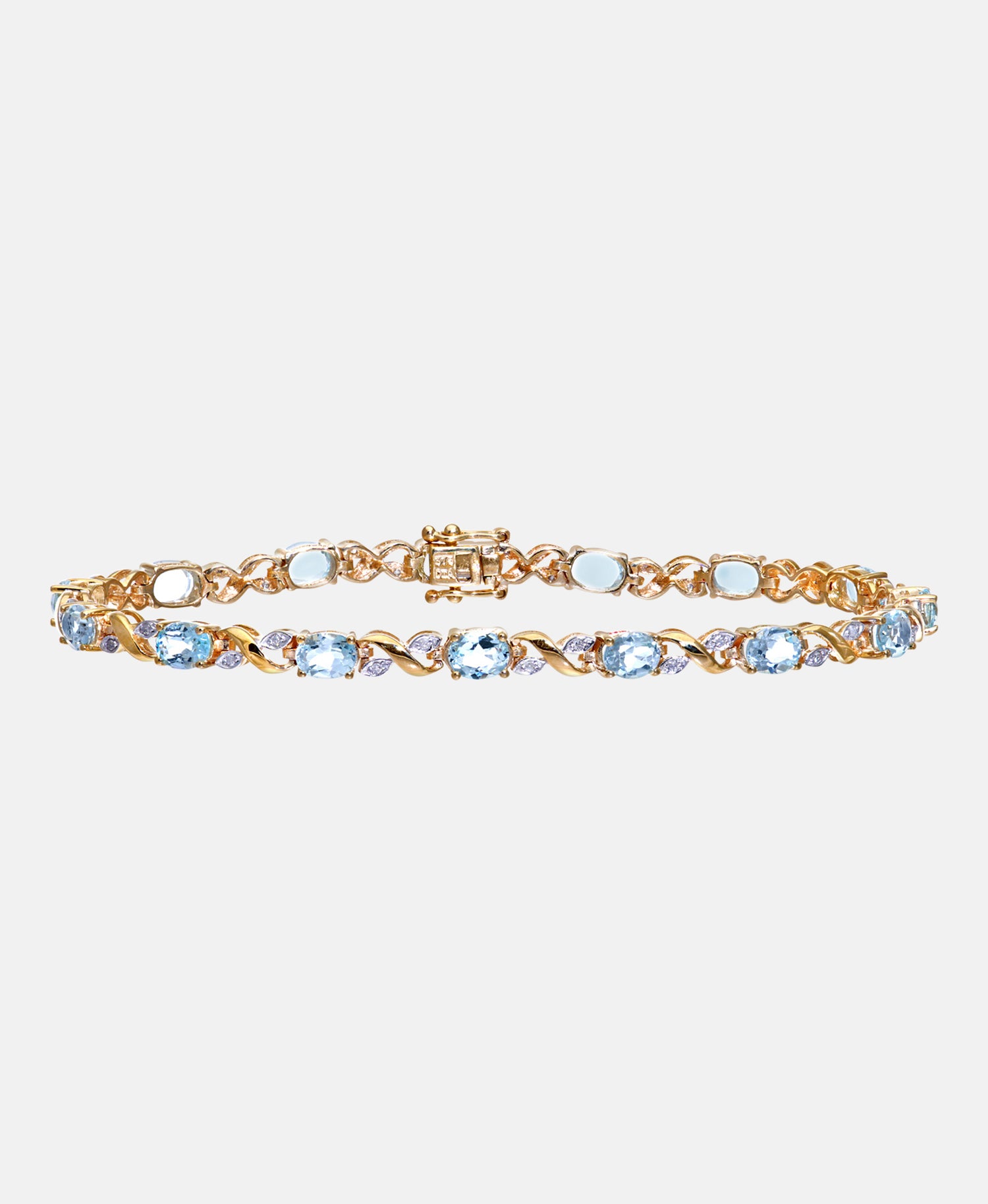 Armband aus 375 Gelbgold mit Diamant mit Topas