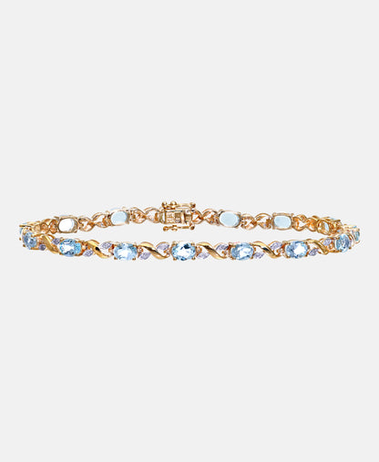 Armband aus 375 Gelbgold mit Diamant mit Topas