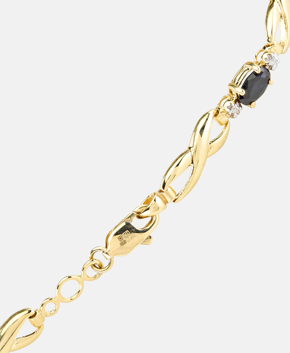 Armband aus 375 Gelbgold mit Diamant mit Saphir
