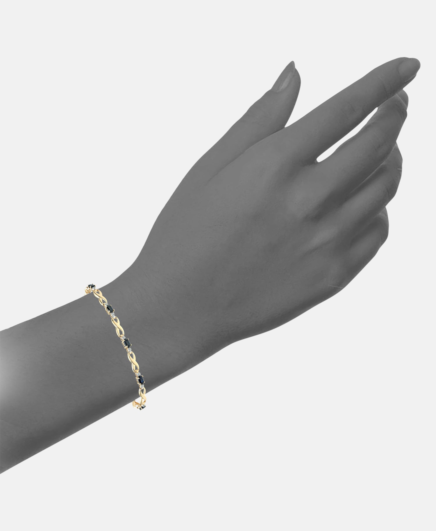 Armband aus 375 Gelbgold mit Diamant mit Saphir