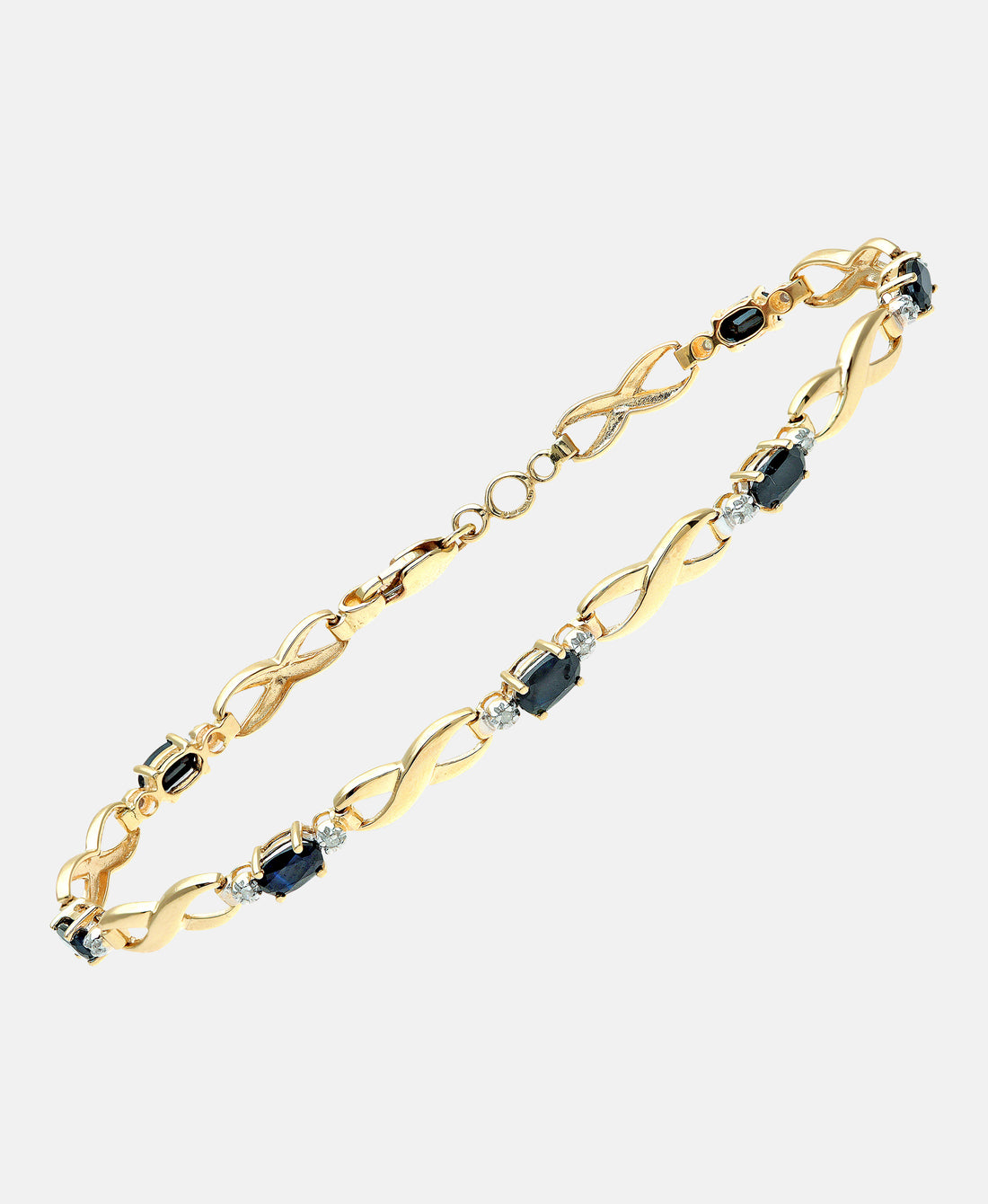 Armband aus 375 Gelbgold mit Diamant mit Saphir