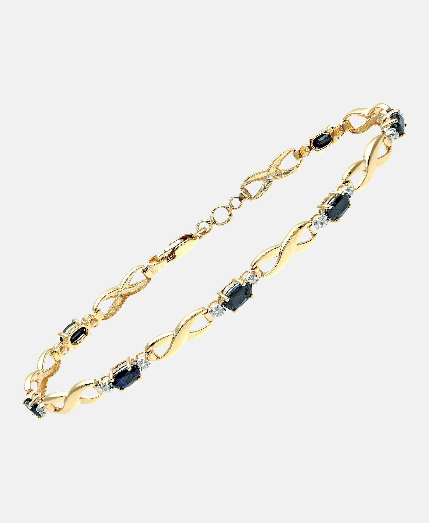 Armband aus 375 Gelbgold mit Diamant mit Saphir